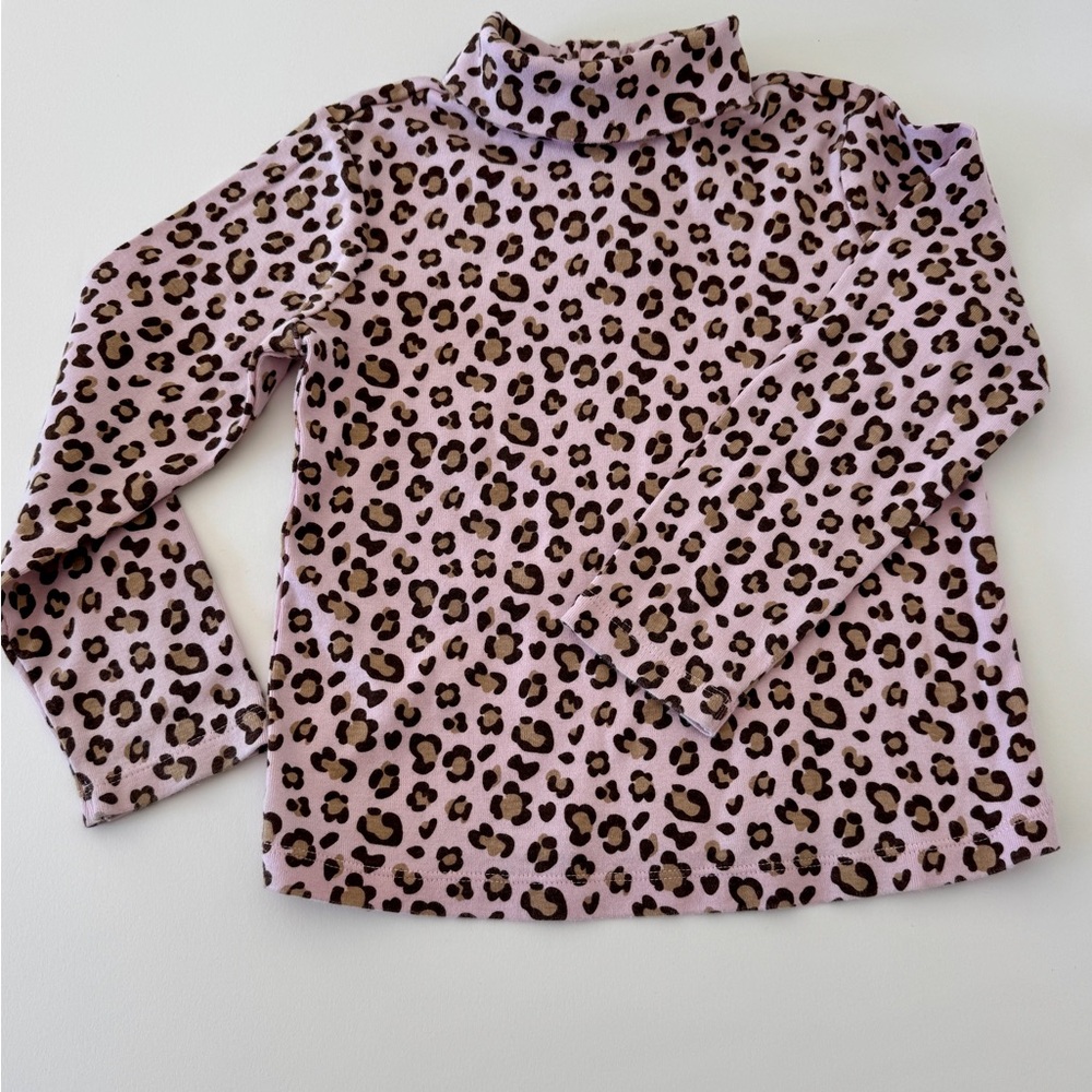 Leopard Print Turtleneck Top